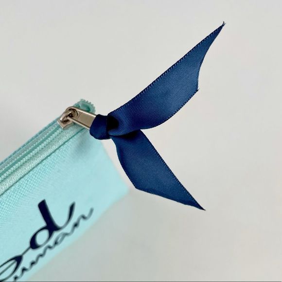 Canvas Cosmetics Bag, Tiffany Blue & Navy, “Be A Good Human”, NWT - Picture 3 of 5